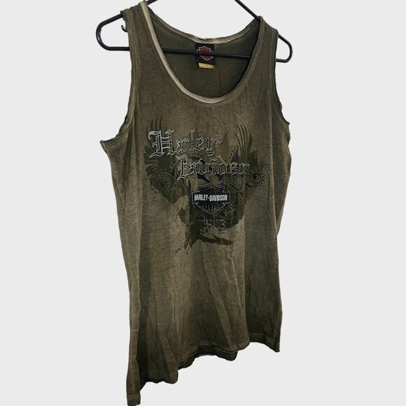 Vintage Harley Davidson Distressed Tank Top Womens Size Large Sleeveless Studded - Picture 2 of 12